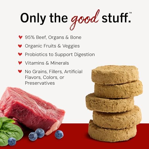 Stella & Chewy’s Freeze Dried Raw Dinner Patties – Grain Free Dog Food, Protein Rich Stella’s Super Beef Recipe – 5.5 oz
