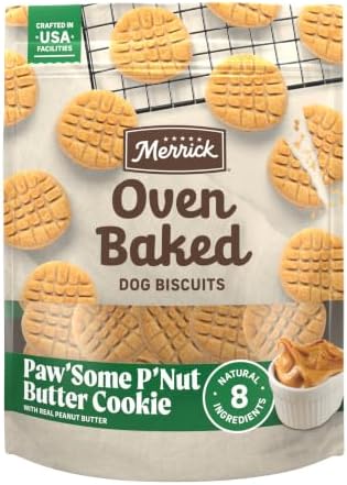 Merrick Oven Baked Paw'Some P'Nut Butter Coookie Dog Treats 11 oz Bag