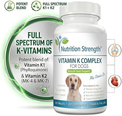 Vitamin K for Dogs | K1 & K2 (MK4 + MK7) + Vitamin D3