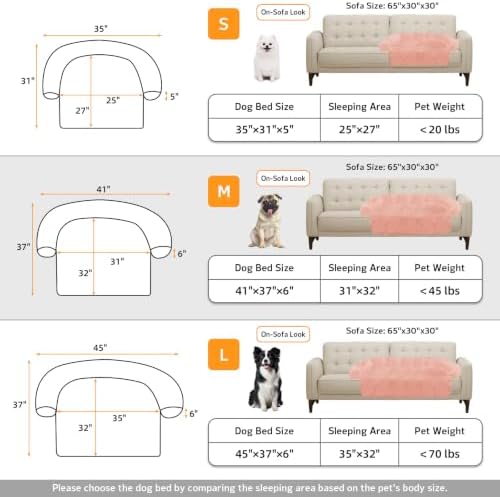 GGIB Calming Dog Bed Fluffy Plush Dog Mat for Furniture Protector with Removable Washable Cover for Large Medium Small Dogs and Cats (Medium, Pink)