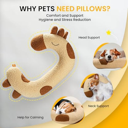 Dog Pillow Soft Neck Pillow for Dogs, Washable Dog Calming Pillow for Sleep