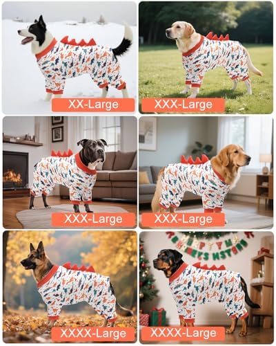 CuteBone Dinosaur Costume Dog Pajamas, Stretchy Spandex Crystal Velvet Sleepwear Coat for Small Dogs, Soft & Warm Pet Outfit Clothes for Cold Weather, Cozy Pullover Design COSP02XXL