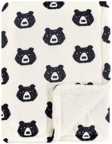 Yoga Sprout Mink Blanket with Sherpa Backing, Bear