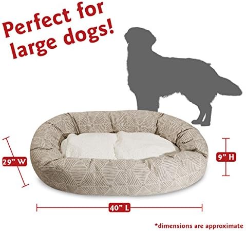 Majestic Pet 40" Charlie Beige Metallic Sherpa Bagel Bed