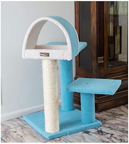 Armarkat Sky Blue 29" Cat Tree, Real Wood Tunnel For Squeeze, Snoozing And Hiding, B2903
