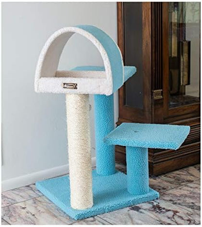Armarkat Sky Blue 29" Cat Tree, Real Wood Tunnel For Squeeze, Snoozing And Hiding, B2903