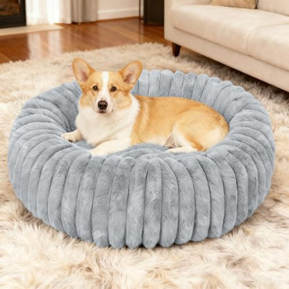 Washable Small Cat Dog Bed,Puppy Bed Cat Beds for Indoor Cats(Grey,M)