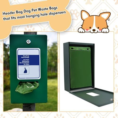 Ireer 5000 Pcs 5000 Pcs Dog Header Bags, Compatible with Stations, Green