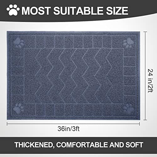 Cat Litter Box Mat, 35" x 24" Large Waterproof Litter Trapping Mat