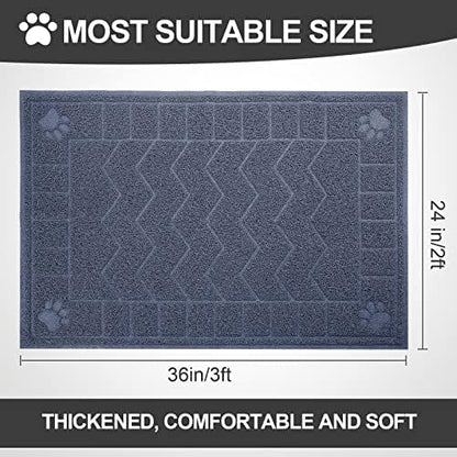 Cat Litter Box Mat, 35" x 24" Large Waterproof Litter Trapping Mat