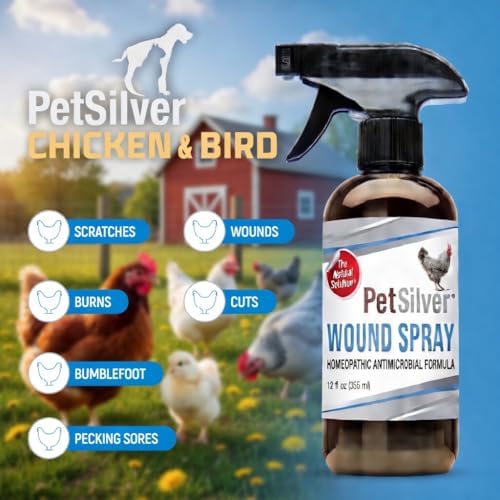 PetSilver Chicken Wound Spray, Silver Spray for Wounds, USA Made, 12 fl oz