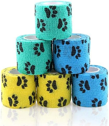 AUPCON Vet Wrap Cohesive Bandages Bulk Self Adhesive Bandage Wrap Self Adherent Wrap Non-Woven for Dogs Pet Animals & Ankle Sprains & Swelling 2 Inch x 5 Yards (2 Inch Claw)