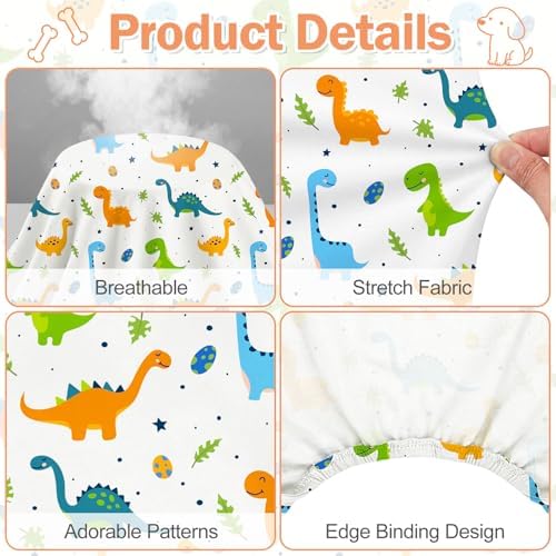 Dog Pajamas for Small Medium Dogs Pjs Orange Dinosaurs Dog Onesie Breathable Puppy Pj Pet Stretchy Soft Sleepwear for Spring Summer Costume-S