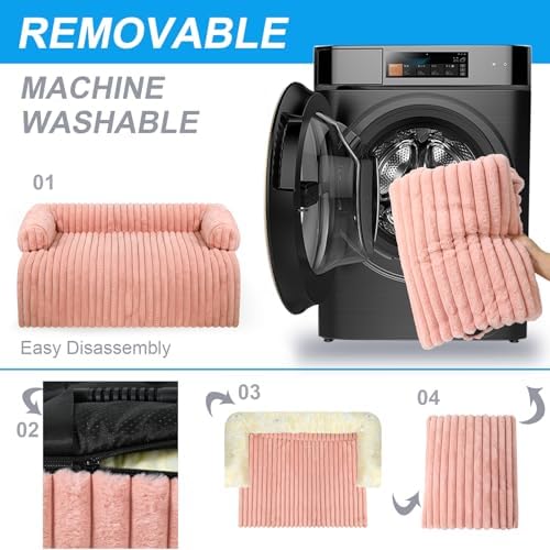 Dog Couch Bed,Pet Couch Cover For Sofa,Dog Couch Cover Protector(Pink, XL)
