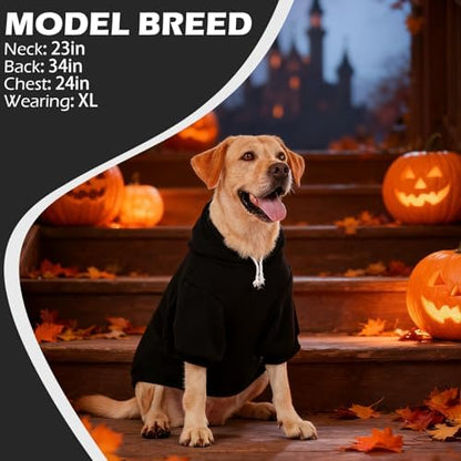 EXPAWLORER Dog Hoodies for Small Medium Large Dogs,Halloween Theme Black XL