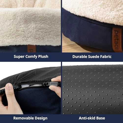 Heated Cat Bed with Pet Pad, 17.7"×13.7", Blue