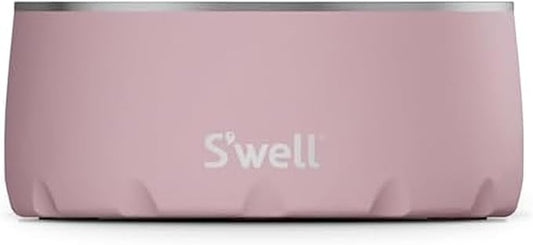 S'well Stainless Steel Pet Bowl, 16oz, Pink Topaz, for Small to Medium Size Dogs, Mess Free Design with Non Slip Rubber Bottom, Dishwasher Safe, BPA Free