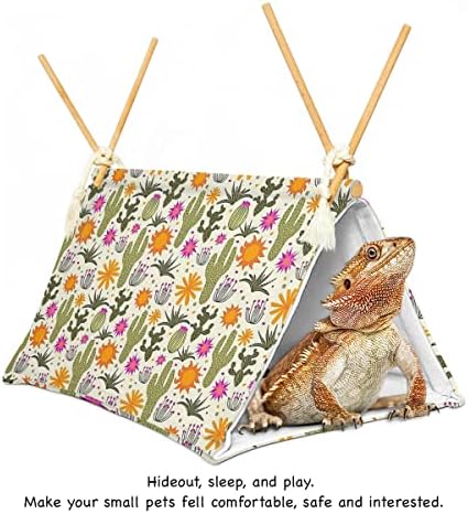 Bearded Dragon Tent Hide, Reptile Hide Bed for Leopard Gecko, Dragon Bed/Den (cactu2) (cute1)