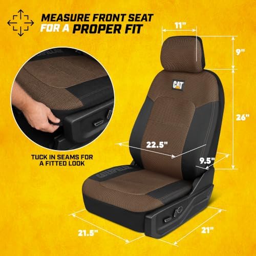 CAT MeshFlex Seat Covers Full Set for Full-Size Pickup Trucks Only - Brown