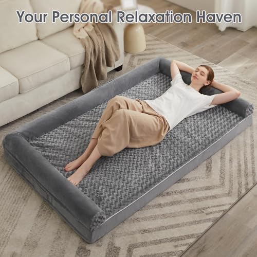 BFPETHOME Orthopedic Washable Human Dog Bed for Adult & Dog Cozy Sleep