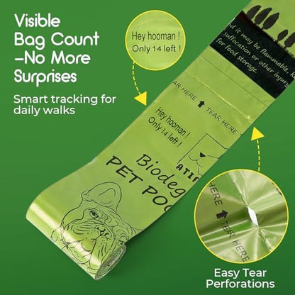 ATIFBOP Biodegradable Dog Poop Bags Rolls 360 Count Scented, Leak Proof and Extra Thick Waste Bag Refill (Scented)