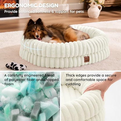 ChiXnuggle Orthopedic Dog Bed, Washable Cover, Faux Fur Bolster Pet Couch