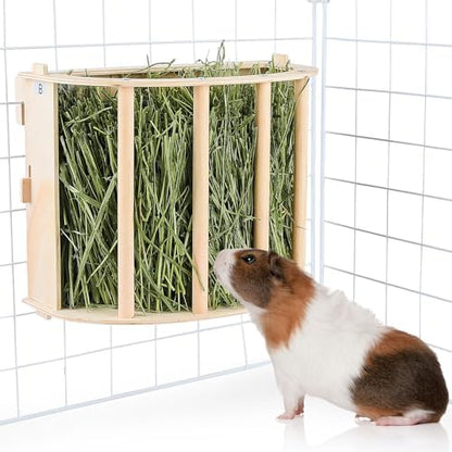 Unicorn Catcher Wooden Guinea Pig Hay Feeder, Large Hanging Rabbit Rack