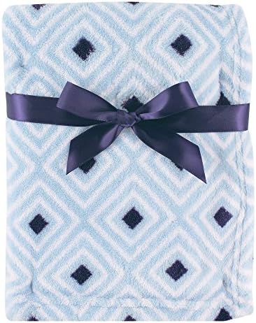 Luvable Friends Unisex Baby Coral Fleece Blanket, Blue Diamond, One Size