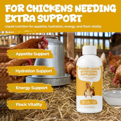 Liquid Poultry Nutritional Supplement for Chickens, Vitamins & Amino Acids