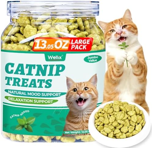 Wellix 13.05 oz Catnip Treats for Cats for Digestive Support