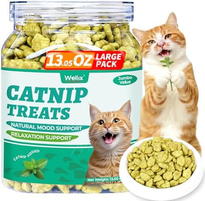 Wellix 13.05 oz Catnip Treats for Cats for Digestive Support