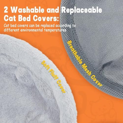 Round Cat Desk Bed, Clamp-On Cat Perch for Desk, 16.5" D, 44lbs