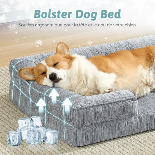 COZY KISS Orthopedic Dog Cooling Bed for Medium Small Dogs, 30x20 inch