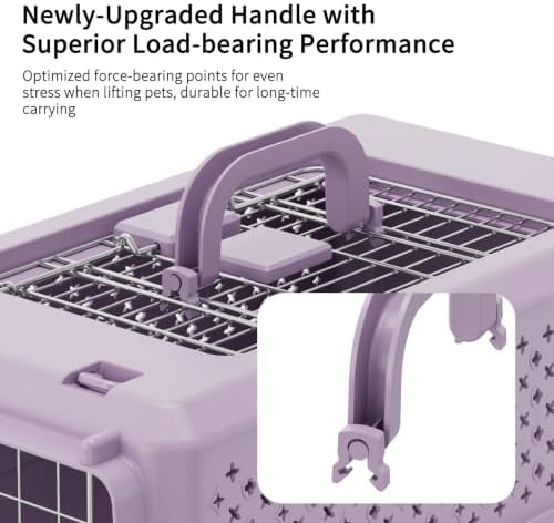 RIZZARI Purple Pet Carrier: Airline Approved Dog Crate Travel Kennel