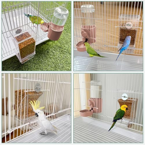 lemtrflo No Mess Bird Feeder Water Dispenser Set, Bird Feeder for Cage