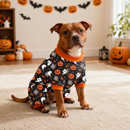 Dog Halloween Pajamas for Small Medium Dog Halloween Pjs Dog Onesie Cute Soft Breathable Puppy Pet Stretchy Dogs Recovery Suit for Boy Girl-S