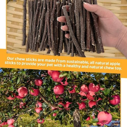 ANDES Natural Apple Sticks, Molar Chew Toys for Rabbit Bunny 21.2oz