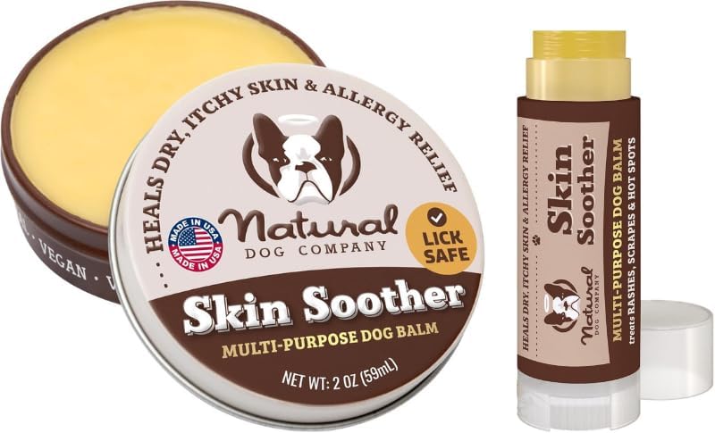 Natural Dog Company Skin Soother Dog Balm, 2oz Tin + 0.15oz Stick