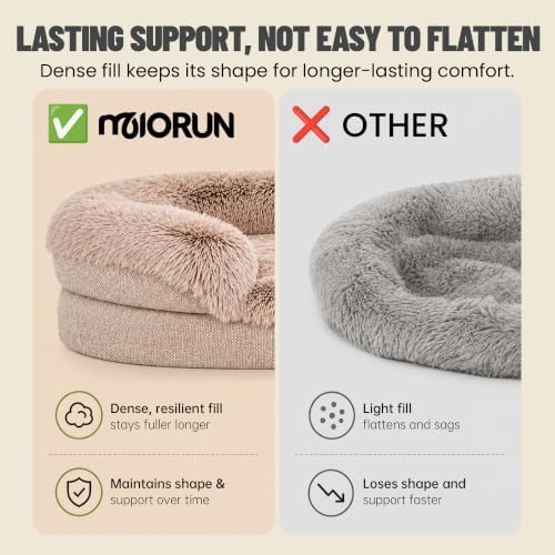 Miorun Fluffy Orthopedic Dog Beds Large Sized Dog, 36" Bolster Sofa Bed