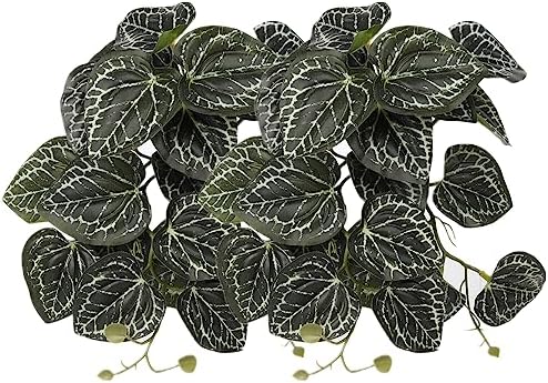 2Pack Fake Anthurium Crystallinum, Reptile Terrarium Decor Plants
