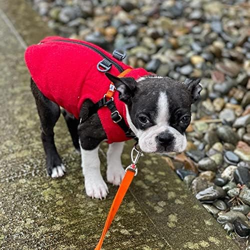 Gooby Zip-Up Fleece Dog Sweater, Red, Small