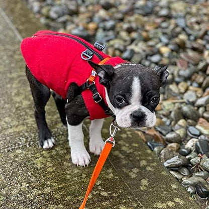 Gooby Zip-Up Fleece Dog Sweater, Red, Small