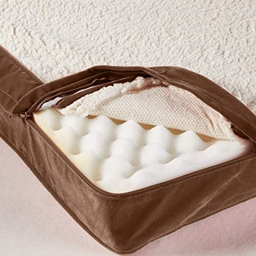 Happy Hounds Oscar Rectangle Orthopedic Foam Sherpa Dog Bed, Small (36 x 24 in.), Mocha