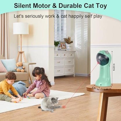 TBTeek Cat Toy, Automatic Cat Toy, 5 Fun Patterns, 4 Speed Modes (Green)