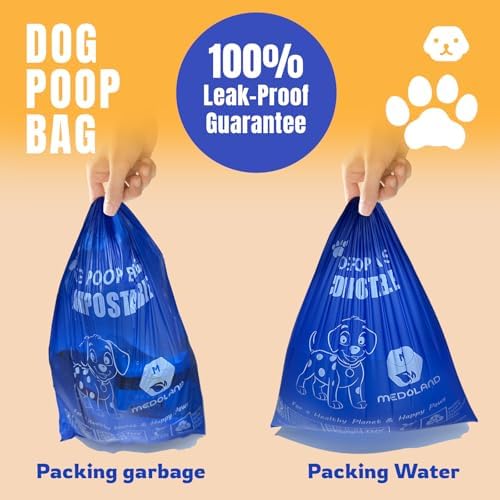 Compostable Dog Poop Bags BPI Certified Biodegradable Pet Waste Bags Leak-Proof Thickened and Opaque Eco Design (16 rolls 240 bags)
