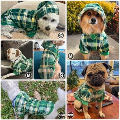 BEAUTYZOO Dog Hoodie Sweaters for Small Medium Large Size Dogs Girls Boys- Premium Quality, Ultra Soft, Superior Comfort Fit, Fleece Lined Hooded Sweatshirt- Cold Weather Pet Clothes Winter Coat,Plaid