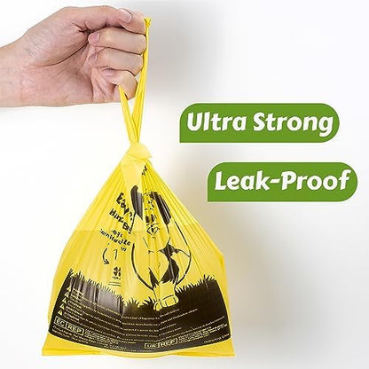 Tie Handles Dog Poop Bags, 440 Pet Waste Bags, Thick and Strong 100% Leak-Proof Easy Tie Up Doggy Bags