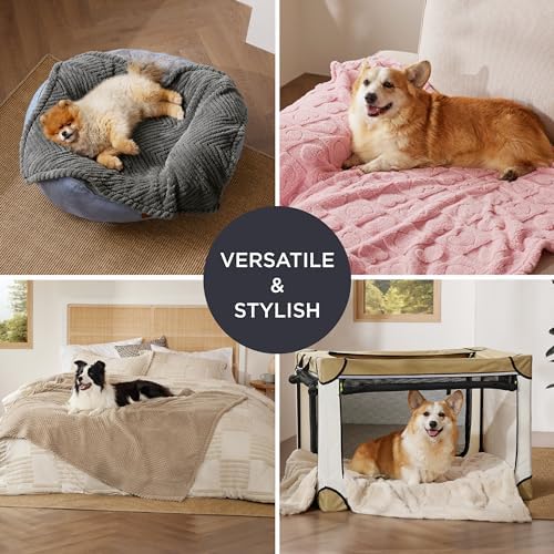 Bedsure Ultra Soft Dog Blankets for Medium Dogs Cats 300GSM Fleece,30x40