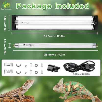 UVB Light for Reptiles 12in 8W T5 HO 10.0 UVB Kit w/Bulb Dragon Tank