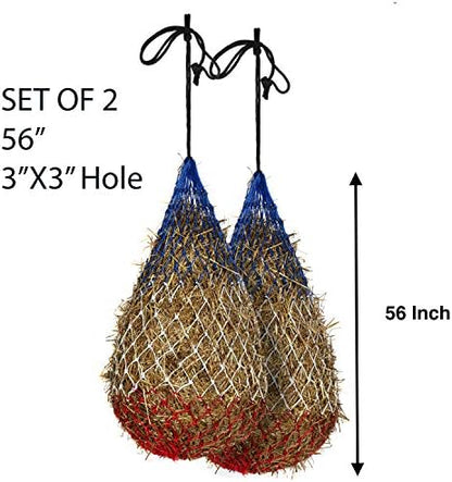 Majestic Ally Hay Net, Set of 2, Length - 54”, Holes 3"x3" for Horses